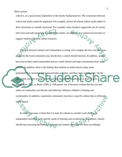 Meso-system influences