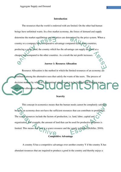 Aggregate supply and demand