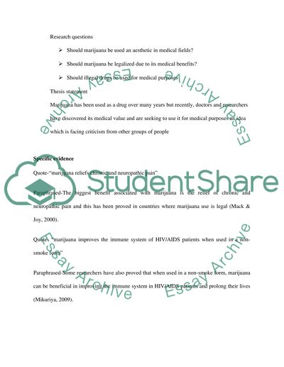 Arguments For and Against Legalizing Marijuana Research Paper Example ...