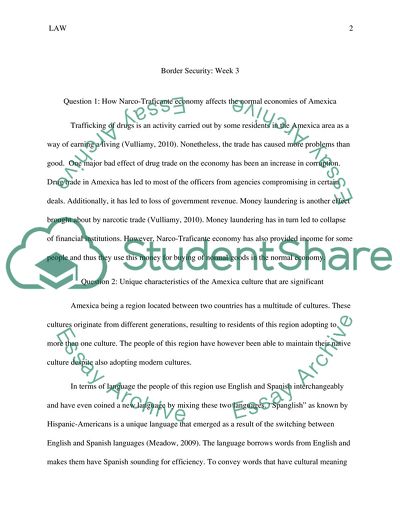 Border security issues (week 3)