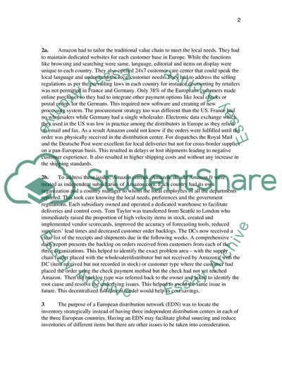 Amazon.coms European Distribution Strategy