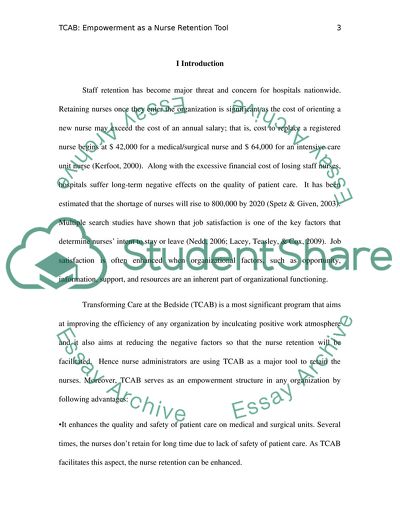 Empowerment as a Nurse Retention Tool