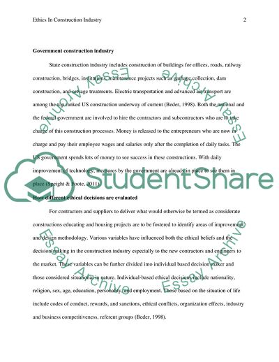 Ethics in the Construction Industry