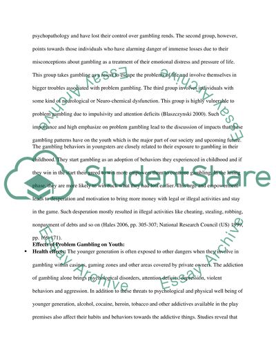 Youth and gambling problem