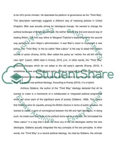 The Third Way Policies of the Labour Government of 1997-2010