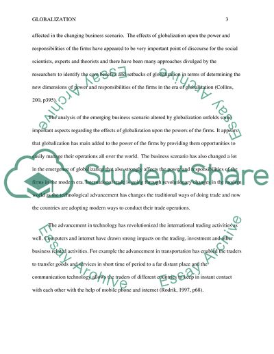 Globalization Effects upon Power and Responsibility of Firms