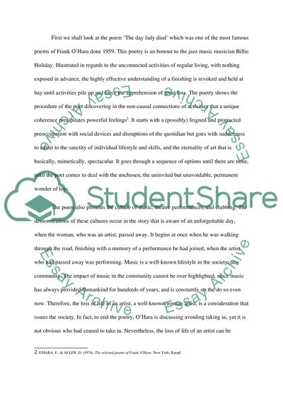 Frank OHara poems and popular culture