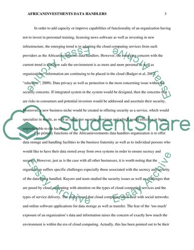 African Investments Data Handlers - Contingency Planning in Action