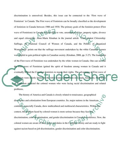 Discrimination of Colored Women in the Canadian Workforce