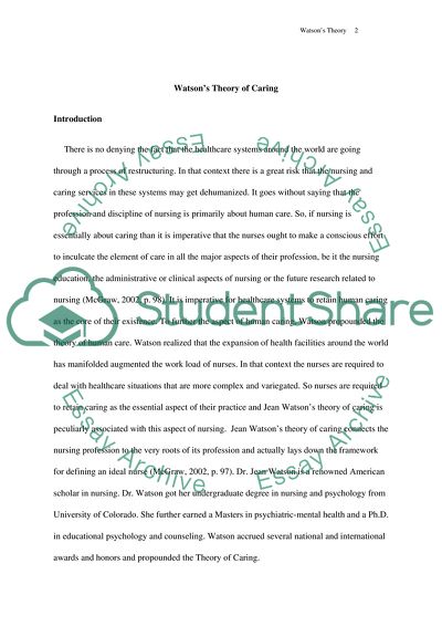 Watsons Theory of Caring