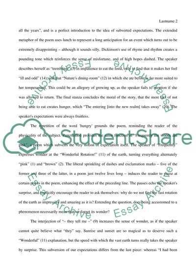 An Analysis of Emily Dickinsons Subversion of Expectation in Five Poems