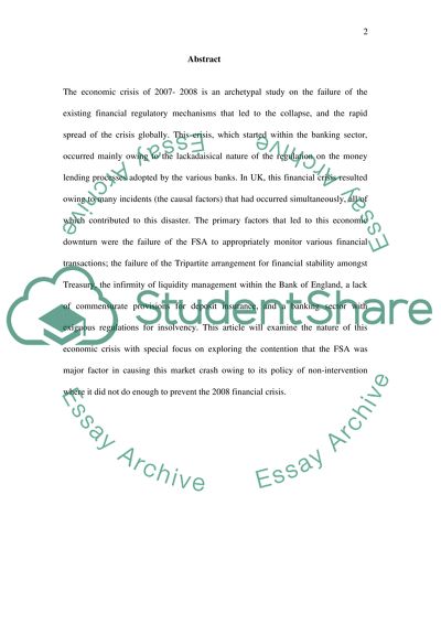 The Basic Nature and Extent of the Economic Crisis