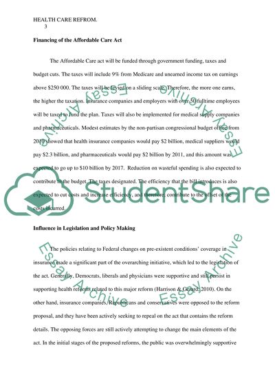 The Affordable Care Act Analysis