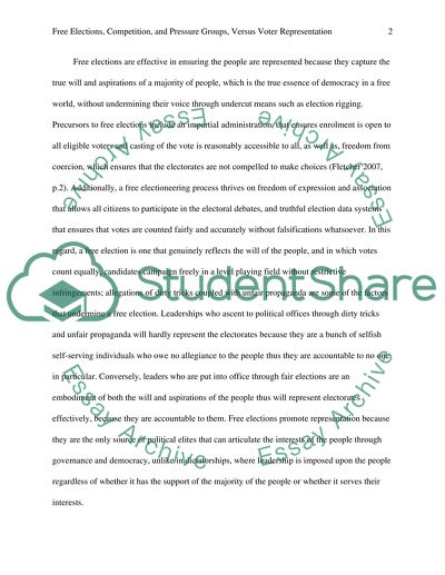 Pressure Groups versus Voter Representation