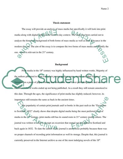 essay on electronic media and print media