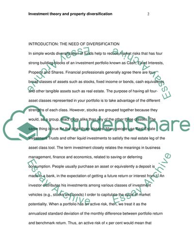 Investment theory and property diversification