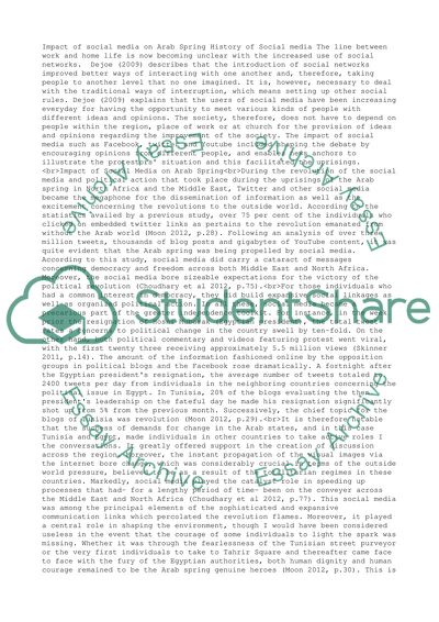 The impact of social media on arab spring