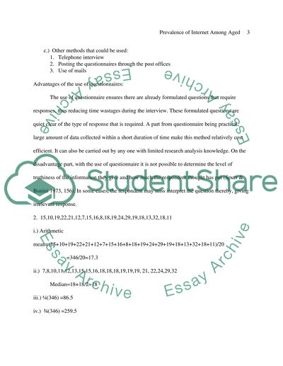 Prevalence of Internet among Aged