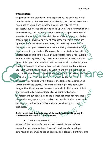 Relevance and Importance of Legal Issues within E-Commerce Business Development