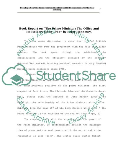 The Prime Minister The Office and Its Holders Since 1945 by Peter Hennessy
