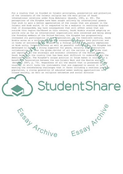 International Relations in the Kingdom of Saudi Arabia