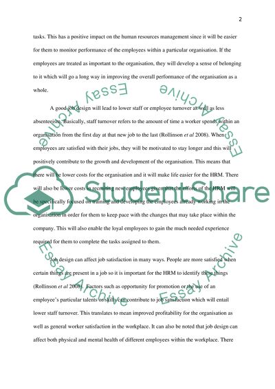Job design essay image