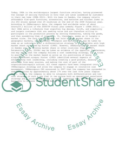 A Critical Analysis of the Strategy Development Process of IKEA