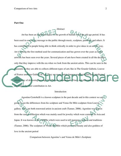 Two Works of Art from Ancient Time and From 1000 B.C.E OR 1000 B.C