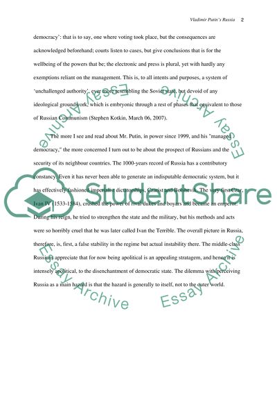 Putins russia democracy, is it a dictatorship