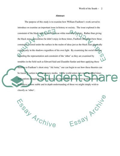 William Faulkners Changing World of the South