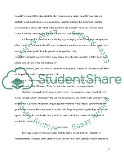 Qualitative Vs Quantitative Research method
