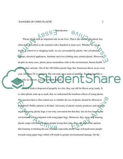 Dangers of Using Plastic