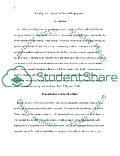 Keynesian Theory of Inflation and Unemployment