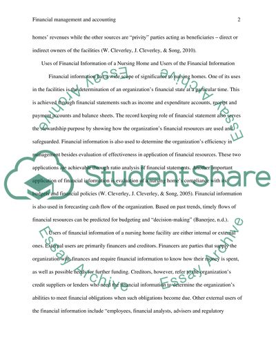 Financial Management and Accounting