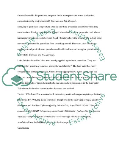 Effect of Pesticide on Lake Erie