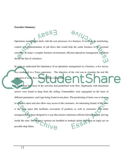 Operations Management and Tesco