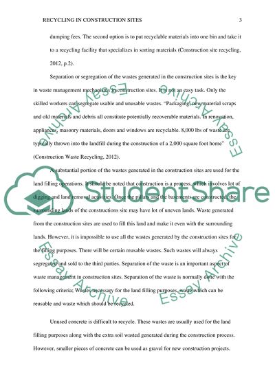 Recycling of Waste in Construction Sites