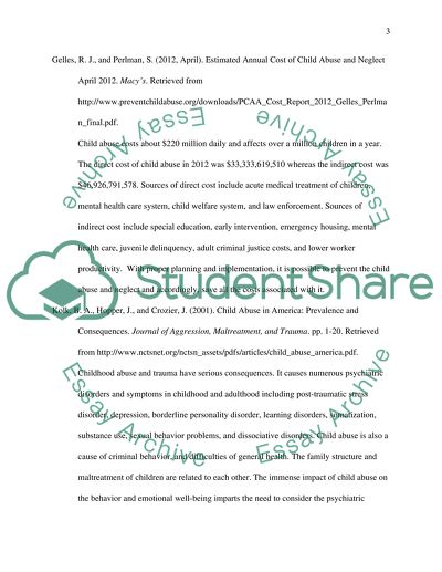 An Annotated Bibliography on Child Abuse in America