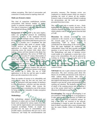 Voice over Internet Protocol Security Vulnerability and Risk Analysis