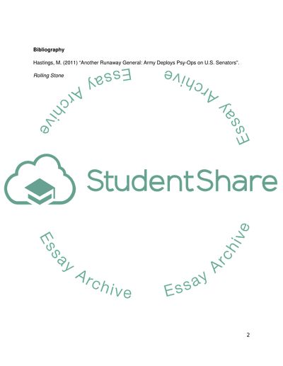 Army Deploys Psy-Ops on the US Senators