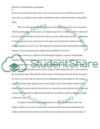 Formative and Summative Measurement