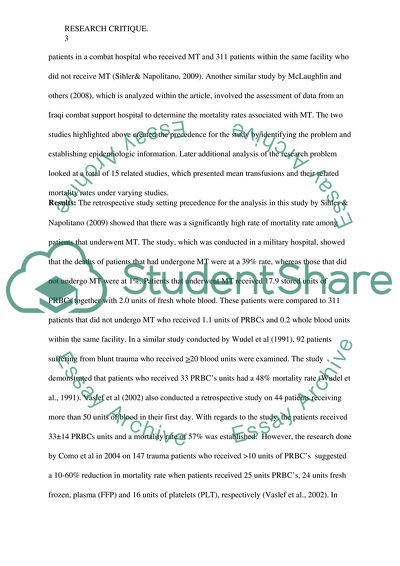 Optimal Massive Transfusion Ratios