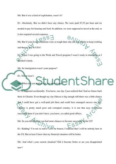 Interview With an Immigrant