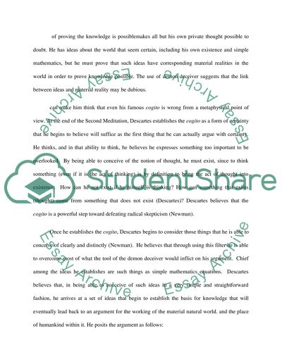 Descartess Arguments Regarding the Existence of God