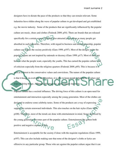 Popular culture in society