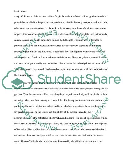 The Role Played by Las Adelitas during the Mexican Revolution