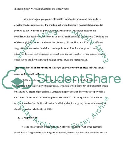 Interdisciplinary views, interventions& effectiveness