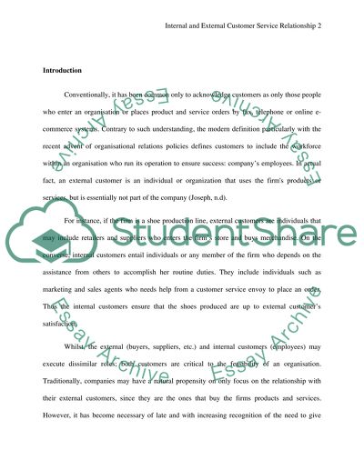Relationship between Internal and External Customer Service