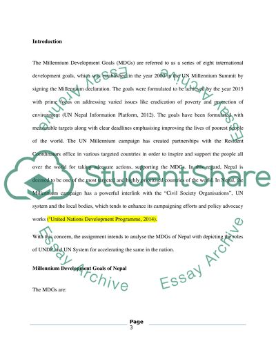 The Millennium Development Goals of Nepal