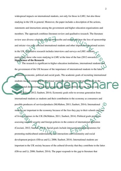 The Loss of Sponsoring License of London Metropolitan University